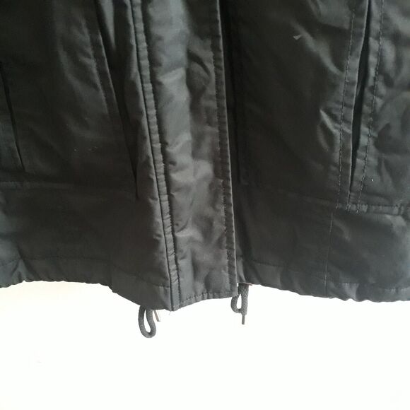 Levi's Hooded Sherpa Parka Jacket Women's Large Black Faux Fur Cotton Nylon - Picture 9 of 16